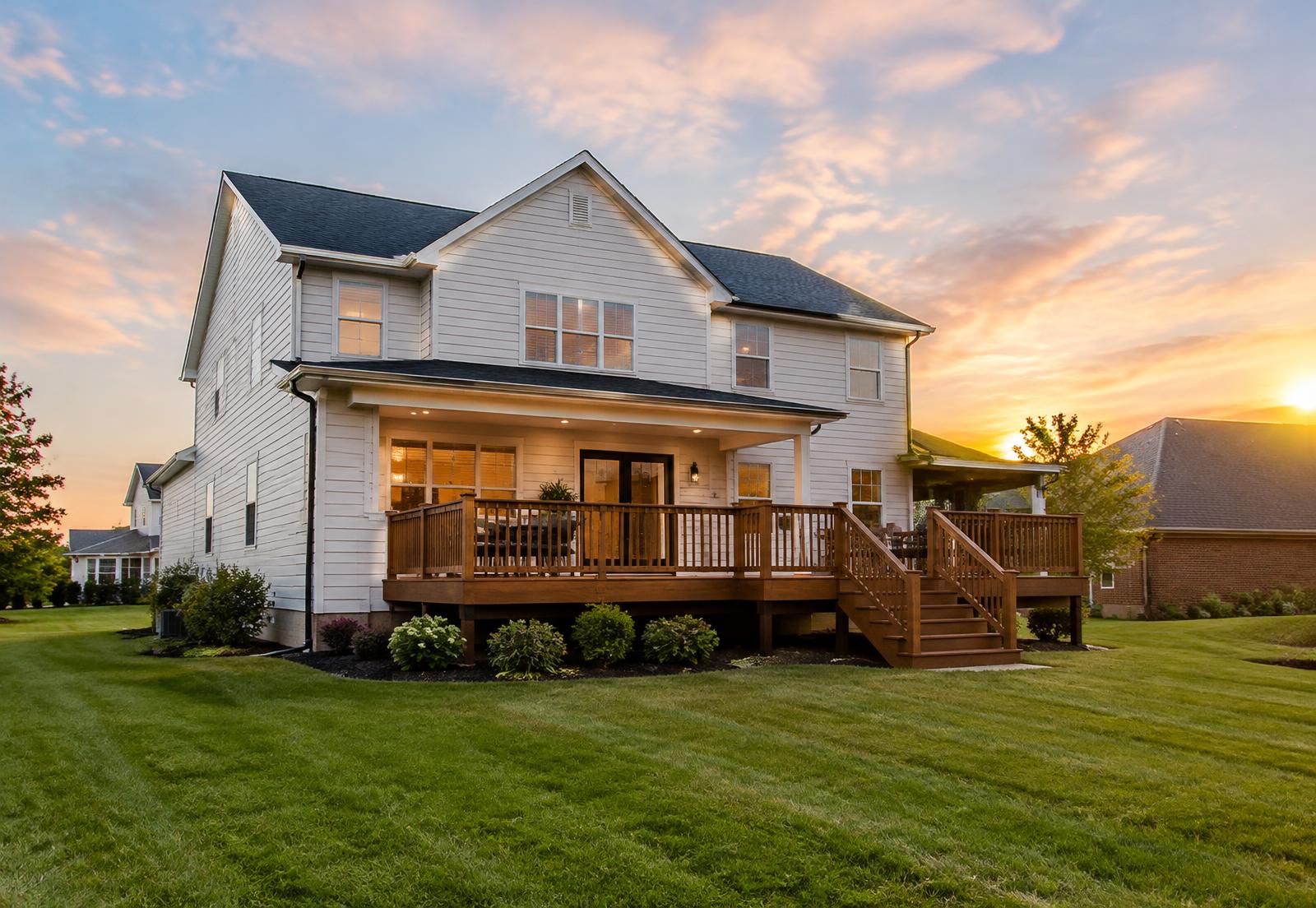 Freshly painted Covington home with a newly stained deck